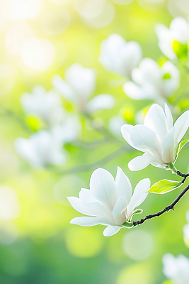 JPG 식물 편집이미지 계절 꽃잎 꽃 자연 풍경 새싹 환경 봄 흰색 나뭇가지 숲 목련 편집실사 AI컴퓨터그래픽 AI콘텐츠 나무 컬러 CG 생태계 파일형식