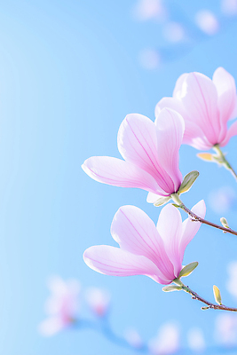 JPG 나무 식물 편집이미지 계절 꽃잎 꽃 분홍색 자연 하늘 생명 봄 나뭇가지 목련 뷰티풀 화창 편집실사 AI컴퓨터그래픽 AI콘텐츠 컬러 날씨 CG 생태계 파일형식