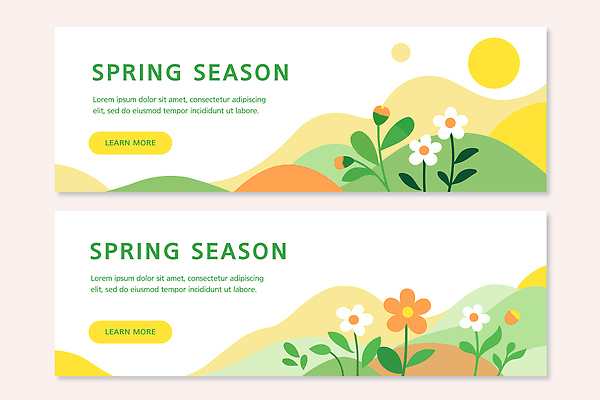 식물 템플릿 디자인 배너템플릿 계절 가로배너 꽃 컬러 백그라운드 자연 추상 풍경 그래픽 초록색 태양 봄 언덕 배너세트 AI파일 자연요소 배너 무늬 가로 세트 생태계 파일형식 벡터