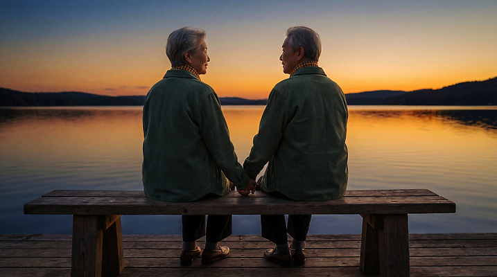 식물 부부 가구 컨셉 관계 모션 말하기 사람 성인 노을 야간 CG 생태계 파일형식 AI포토 노년 손잡기 호수 일몰 앉기 의자 평화 저녁 나무 풍경 친구 야외 자연 모임 대화 편집이미지 편집실사 JPG 의료성형뷰티 남자 여자 노부부 AI콘텐츠 AI인물포토