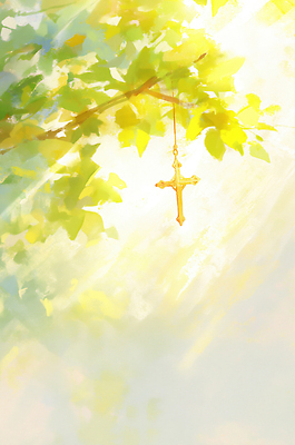 JPG 나무 기독교 종교 십자가 잎 일러스트 자연 매달리기 초록색 여름 빛 햇빛 평화 스크린 봄 금색 기도 숲 그늘 장면 신성 국내일러스트 AI일러스트 AI콘텐츠 식물 계절 컬러 컨셉 모션 태양 생태계 파일형식