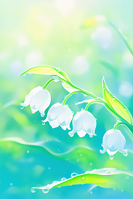 JPG 식물 꽃 화초 백그라운드 일러스트 자연 생명 아침 초록색 여름 빛 정원 소리 봄 안개 성장 물방울 향기 은방울꽃 뷰티풀 국내일러스트 AI일러스트 AI콘텐츠 주간 계절 컬러 날씨 생태계 냄새 파일형식