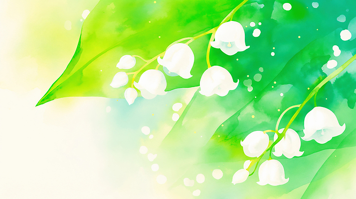 JPG 식물 꽃 화초 예술 컬러 백그라운드 잎 일러스트 자연 생명 나뭇잎 수채화 정원 봄 그림 조화 은방울꽃 뷰티풀 국내일러스트 AI일러스트 AI콘텐츠 계절 생태계 파일형식