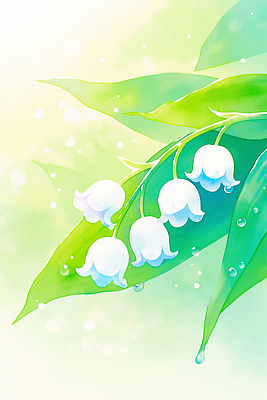 JPG 식물 꽃잎 꽃 화초 컬러 백그라운드 잎 일러스트 자연 생명 초록색 정원 봄 물방울 꽃집 조화 은방울꽃 밝은색 뷰티풀 국내일러스트 AI일러스트 AI콘텐츠 계절 상점 생태계 파일형식