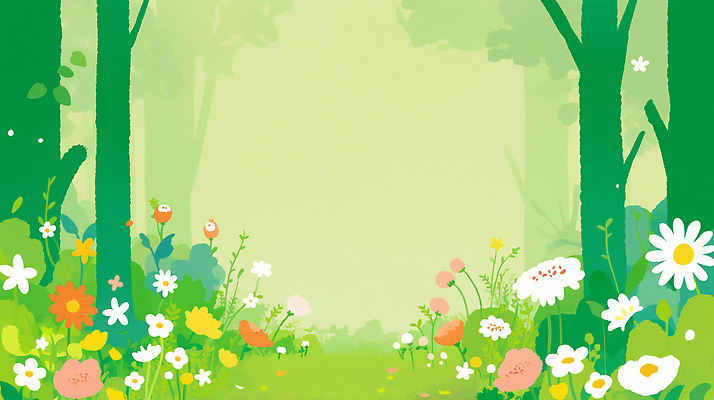 식물 계절 꽃 길 컬러 산 공백 생태계 파일형식 숲 나무 초원 자연 풍경 생명 뷰티풀 초록색 화초 꽃밭 여름 산책로 산속 국내일러스트 일러스트 JPG 카피스페이스 배경지 봄 프레임