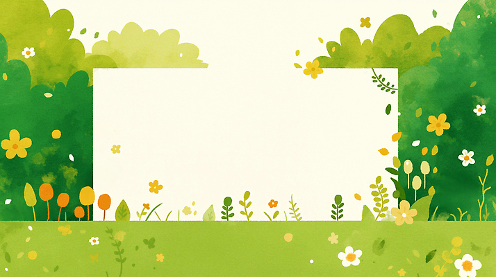JPG 나무 식물 응시 꽃 컬러 백그라운드 잎 일러스트 자연 프레임 풍경 잔디 초원 초록색 여름 정원 봄 화단 미생물 카피스페이스 배경지 국내일러스트 AI일러스트 AI콘텐츠 시선 계절 생물 공백 생태계 파일형식