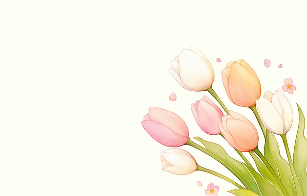 JPG 식물 디자인 기념일 꽃 분홍색 컬러 꽃다발 일러스트 자연 탁자 장식 정원 봄 튤립 흰색 생일 뷰티풀 테마 국내일러스트 AI일러스트 AI콘텐츠 계절 가구 이벤트 생태계 파일형식