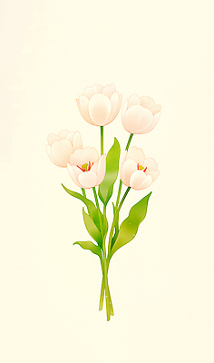 JPG 모양 식물 디자인 꽃 컬러 꽃다발 잎 일러스트 자연 생명 실내 장식 초록색 봄 전시 튤립 흰색 직물 크기 오브젝트 향기 뷰티풀 국내일러스트 AI일러스트 AI콘텐츠 계절 내부 생태계 냄새 파일형식