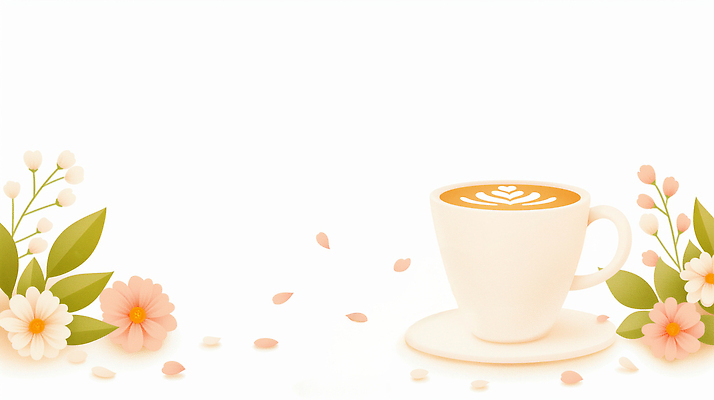 JPG 식물 디자인 꽃 여유 커피 음료 잎 일러스트 자연 탁자 휴식 디저트 잔 일상 장식 환경 식사 카페 흰색 그림 라떼 국내일러스트 AI일러스트 AI콘텐츠 식기 감정 음식 컬러 가구 컨셉 라이프 상점 생태계 파일형식