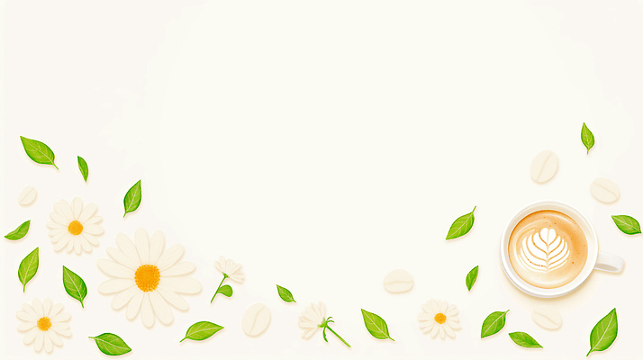 JPG 식물 디자인 꽃 여유 커피 음료 음식 컬러 잎 일러스트 자연 탁자 디저트 한국 일상 카페 흰색 편안함 그림 우유거품 국내일러스트 AI일러스트 AI콘텐츠 감정 아시아 가구 라이프 상점 거품 감각 생태계 파일형식