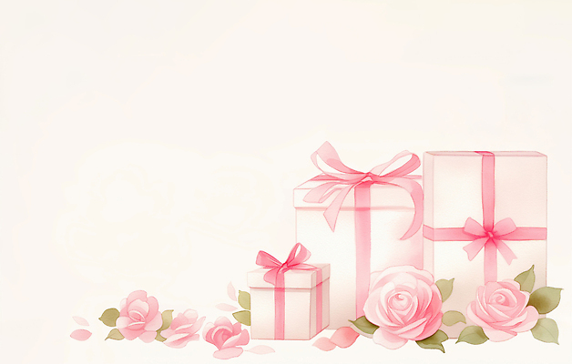 JPG 디자인 기념일 꽃 리본 분홍색 백그라운드 일러스트 결혼식 선물 이벤트 장식 상자 장미 파티 전시 축하 생일 배열 예물 꾸밈 뷰티풀 국내일러스트 AI일러스트 AI콘텐츠 식물 컬러 결혼 컨셉 파일형식