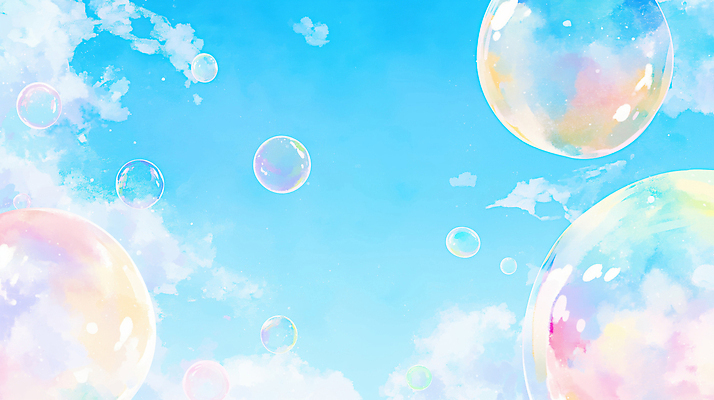 JPG 행복 감정 어린이 컬러 백그라운드 일러스트 자연 놀이 하늘 풍경 여름 빛 반사 맑음 봄 에너지 방울 물방울 비눗방울 시원함 즐거움 국내일러스트 AI일러스트 AI콘텐츠 계절 날씨 사람 장식 생태계 파일형식