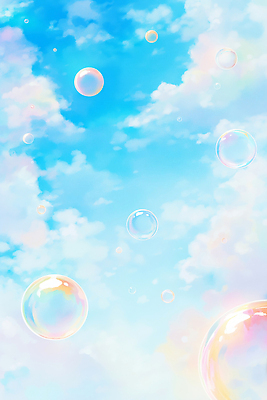 JPG 예술 컬러 하늘색 백그라운드 일러스트 자연 하늘 수채화 풍경 여름 파란색 빛 반사 맑음 봄 거품 방울 물방울 비눗방울 그림 국내일러스트 AI일러스트 AI콘텐츠 계절 날씨 장식 생태계 파일형식