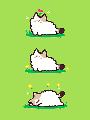 동물 꽃 일러스트 모션 자연 놀이 털 웃음 여름 반려동물 장난감 고양이 시골 편안함 즐거움 초록배경 국내일러스트 AI파일 식물 계절 감정 백그라운드 포유류 표정 초록색 감각 생태계 파일형식 벡터