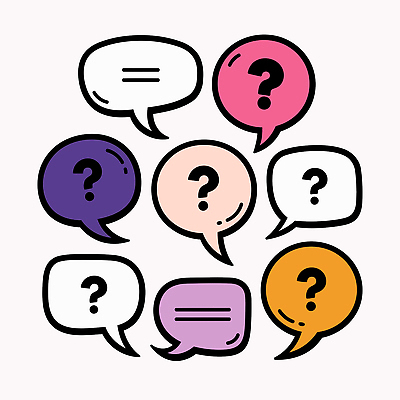 기호 디자인 상징 컬러 말풍선 일러스트 통신 대화 그래픽 다양 정보 표현 메시지 질문 배열 이모티콘 창의성 사용자 상호작용 국내일러스트 AI파일 문자 다수 말하기 파일형식 벡터