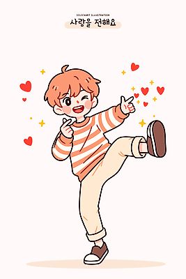 캐릭터 감정 포즈 일러스트 손가락 발 표정 밝음 사랑 미소 소년 반짝임 달리기 기쁨 하트 즐거움 국내일러스트 AI파일 모양 손 남자 어린이 모션 신체부위 파일형식 벡터