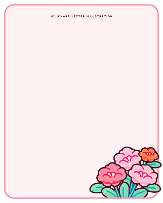 모양 디자인 꽃 컬러 백그라운드 일러스트 수채화 장식 공책 색칠 크기 어버이날 편지지 카네이션 그림 작품 문서 창작 디지털아트 국내일러스트 AI파일 식물 기념일 문구용품 미술 편지 파일형식 벡터