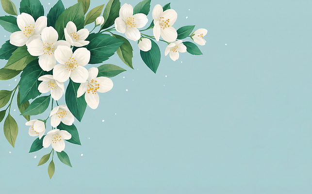 JPG 식물 디자인 계절 꽃 예술 백그라운드 잎 일러스트 자연 프레임 따뜻함 장식 파란색 흰색 조화 국내일러스트 AI일러스트 AI콘텐츠 컬러 생태계 파일형식