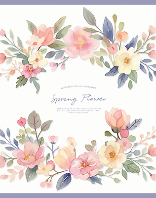 PSD 디자인 꽃잎 예술 컬러 꽃다발 백그라운드 잎 일러스트 봄꽃 자연 수채화 실내 장식 빈티지 그림 꽃프레임 뷰티풀 스타일 국내일러스트 식물 꽃 컨셉 프레임 내부 봄 생태계 파일형식