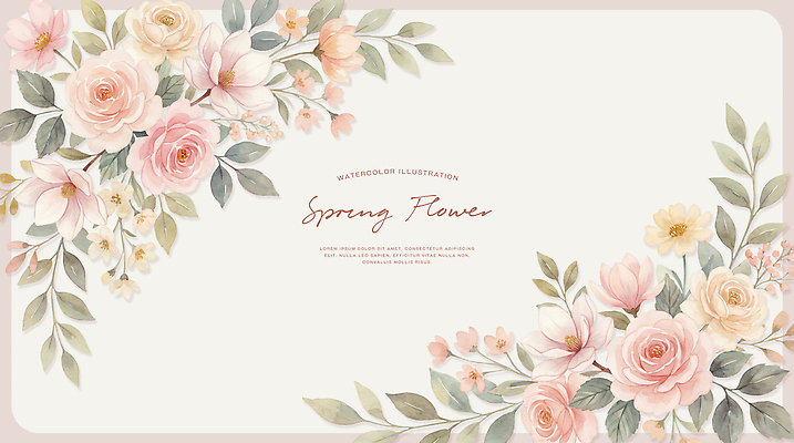 PSD 식물 디자인 계절 꽃 예술 컬러 백그라운드 잎 일러스트 자연 수채화 장식 봄 빈티지 그림 부드러움 꽃프레임 뷰티풀 테마 국내일러스트 컨셉 프레임 감각 생태계 파일형식