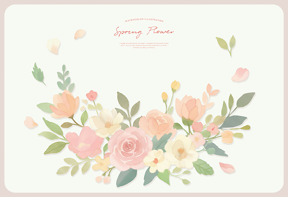 PSD 식물 디자인 꽃 실루엣 예술 컬러 백그라운드 잎 일러스트 자연 수채화 그래픽 장식 봄 빈티지 배열 화사함 조화 꽃프레임 만개 뷰티풀 창작 국내일러스트 계절 컨셉 프레임 촬영기법 생태계 파일형식