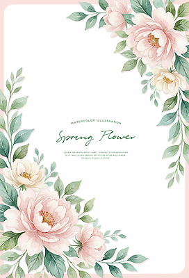 PSD 식물 디자인 꽃잎 꽃 예술 컬러 꽃다발 백그라운드 잎 일러스트 자연 수채화 그래픽 장식 봄 빈티지 그림 꽃프레임 뷰티풀 창의성 국내일러스트 계절 컨셉 프레임 생태계 파일형식