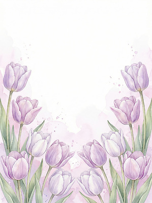 JPG 식물 디자인 계절 꽃 분홍색 컬러 백그라운드 일러스트 자연 수채화 프레임 풍경 장식 정원 보라색 봄 튤립 원화 원예 식물원 화사함 뷰티풀 국내일러스트 컨셉 돈 취미 생태계 파일형식