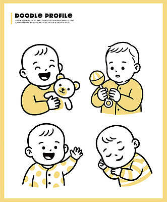 행복 어린이 인형 일러스트 모션 놀이 표정 웃음 일상 세계 장난감 귀여움 아기 잠 스케치 그림 마라카스 손흔들기 국내일러스트 AI파일 감정 컨셉 타악기 미술 사람 라이프 파일형식 벡터