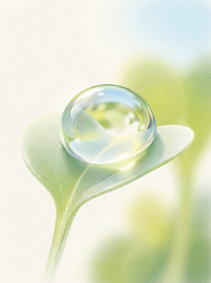 JPG 식물 백그라운드 잎 일러스트 자연현상 자연 생명 초록색 빛 새싹 물방울 투명 이슬 생태계 부드러움 광택 조화 색감 정물화 수분_꽃가루 국내일러스트 컬러 감각 그림 파일형식