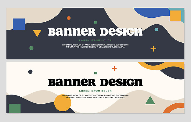 모양 도형 템플릿 디자인 배너 배너템플릿 가로배너 컬러 곡선 텍스트 그래픽 배열 레이아웃 예시 창의력 창작 배너세트 AI파일 선 가로 세트 파일형식 벡터