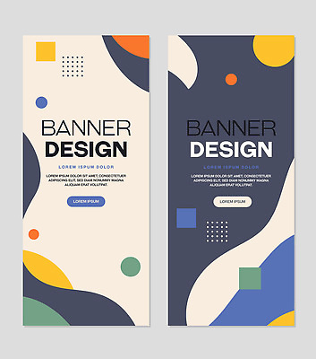 모양 템플릿 디자인 배너 배너템플릿 세로배너 컬러 그래픽 디지털 알림 레이아웃 기하학 예시 배너세트 AI파일 무늬 세로 세트 파일형식 벡터