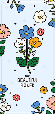모양 식물 디자인 꽃 예술 컬러 백그라운드 일러스트 자연 종류 소녀 장식 파란색 배열 그림 화사함 뷰티풀 국내일러스트 AI파일 여자 어린이 컨셉 생태계 파일형식 벡터