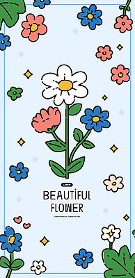 식물 디자인 꽃 예술 분홍색 컬러 백그라운드 일러스트 자연 그래픽 장식 파란색 장미 들꽃 흰색 그림 원예 데이지 국내일러스트 AI파일 취미 생태계 파일형식 벡터