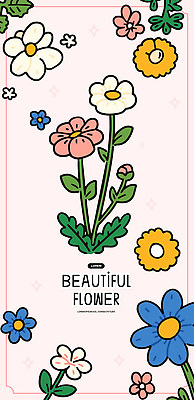 식물 디자인 꽃 분홍색 컬러 꽃다발 백그라운드 일러스트 자연 생명 그래픽 튤립 벚꽃 원형 그림 데이지 심플 화사함 아기자기 국내일러스트 AI파일 도형 컨셉 생태계 파일형식 벡터