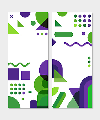 도형 템플릿 디자인 배너템플릿 세로배너 선 패턴 벽면 초록색 세트 보라색 모던 그림 기하학 꾸미기 시각디자인 창의성 AI파일 배너 벽 컬러 무늬 세로 파일형식 벡터