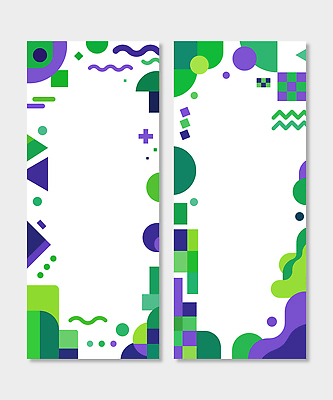 모양 템플릿 디자인 배너템플릿 세로배너 컬러 백그라운드 패턴 추상 그래픽 초록색 세트 보라색 기하학 시각디자인 창의성 디지털아트 AI파일 배너 무늬 세로 파일형식 벡터