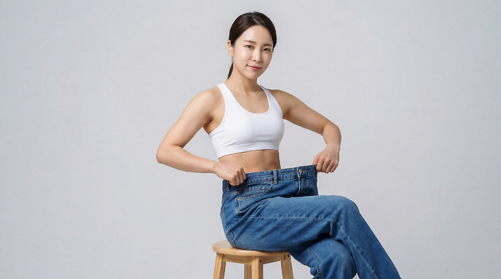 JPG 편집이미지 여자 패션 다이어트 의자 바지 건강 운동 청바지 자신감 변화 몸무게 착용 의료성형뷰티 스타일 편집실사 AI인물포토 AI콘텐츠 감정 가구 컨셉 하의 사람 CG 파일형식 AI포토