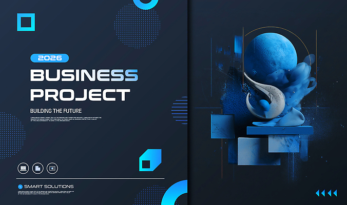 템플릿 컨셉 연도 파일형식 벡터 비즈니스 프로젝트 미래 디자인 계획 아이디어 2026년 스마트 솔루션 자료 그래픽 혁명 창의성 이미지템플릿 AI파일 프레젠테이션