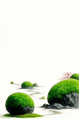 자연요소 식물 아시아 컬러 컨셉 물 생태계 파일형식 AI콘텐츠 자연 섬 꽃 나무 초록색 분홍색 풍경 수채화 조경 화초 차분 수면 예술 한국 전통 설계 잎 일러스트 국내일러스트 JPG AI일러스트