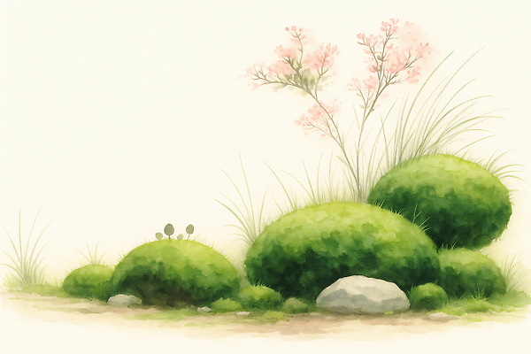 식물 감정 모션 휴식 생태계 파일형식 AI콘텐츠 꽃 정원 자연 돌_바위 초원 성장 조경 식물원 뷰티풀 컬러 장식 산책 걷기 여유 환경 생명 디자인 일러스트 국내일러스트 JPG AI일러스트