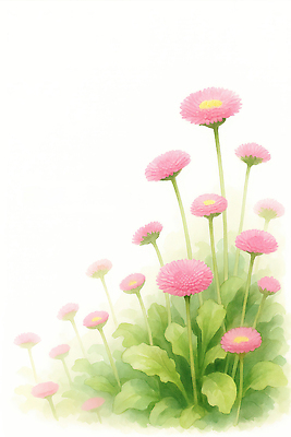 식물 꽃 컬러 취미 태양 생태계 파일형식 AI콘텐츠 분홍색 자연 잎 줄기 햇빛 원예 정원 생명 뷰티풀 계절 성장 화초 꽃밭 풍경 일러스트 국내일러스트 JPG AI일러스트