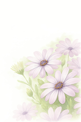 식물 계절 꽃 뷰포인트 컬러 컨셉 감각 생태계 파일형식 AI콘텐츠 데이지 보라색 자연 잎 백그라운드 그림 조화 원근감 부드러움 풍경 여름 봄 뷰티풀 화사함 표현 일러스트 국내일러스트 JPG AI일러스트