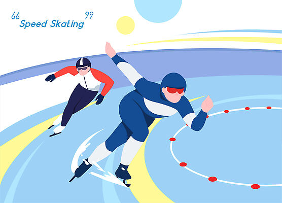 여자 남자 스포츠 일러스트 모션 협력 운동선수 경기 여름 달리기 운동 얼음 경쟁 스케이트 군중 연습 속도 코스 스피드스케이팅 퍼포먼스 국내일러스트 AI파일 자연요소 계절 스포츠용품 컨셉 건강 사람 스케이팅 파일형식 벡터