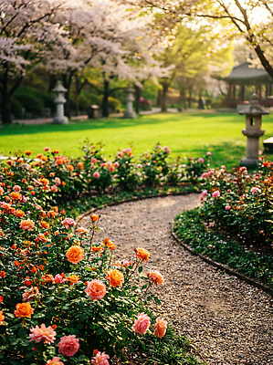 JPG 나무 편집이미지 공원 꽃 길 컬러 봄꽃 자연 햇빛 봄 산책 감상 분위기 조경 조화 오후 편집실사 AI포토 AI콘텐츠 식물 계절 공공시설 컨셉 휴식 태양 CG 생태계 파일형식