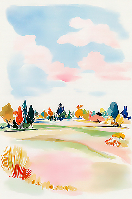 식물 라이프 그림 생태계 파일형식 AI콘텐츠 수채화 풍경화 하늘 나무 컬러 자연 예술 풍경 조용 일상 표현 감상 그래픽 소재 예술가 일러스트 국내일러스트 JPG AI일러스트