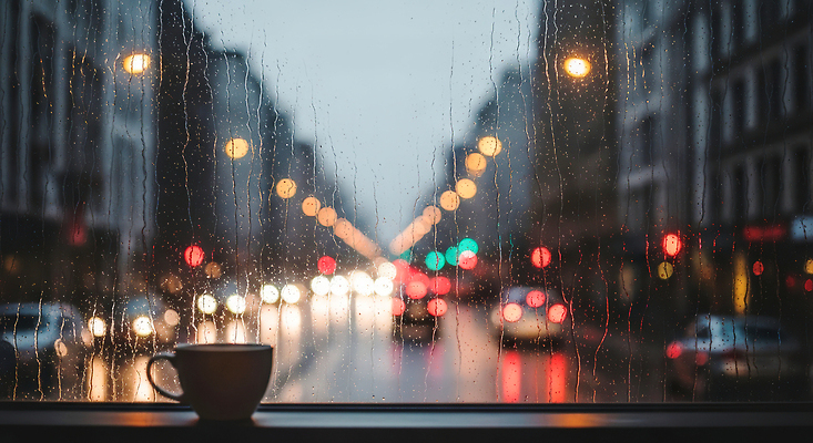 자연요소 무기 음료 컨셉 창문 날씨 라이프 상점 CG 파일형식 AI콘텐츠 도시 거리 창 커피 빛 창가 놀이 일상 풍경 흐름 오후 편집이미지 편집실사 JPG 비 카페 AI포토