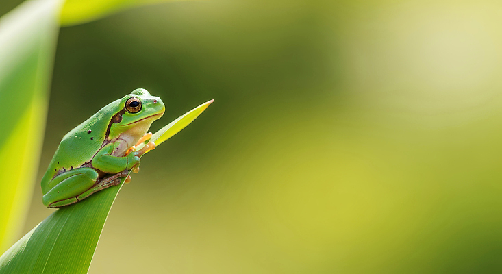 식물 동물 계절 컬러 컨셉 개구리 양서류 절기 CG 생태계 파일형식 AI콘텐츠 잎 초록색 자연 여름 습기 휴식 나무 조용 귀여움 반려동물 편집이미지 편집실사 JPG 경칩 청개구리 AI포토