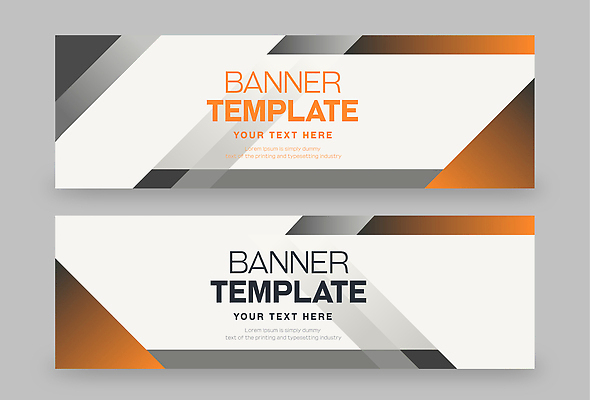 템플릿 배너 컬러 가로 세트 파일형식 벡터 디자인 그래픽 텍스트 정보 모양 회색 흰색 검은색 주황색 전달 배너템플릿 AI파일 배너세트 가로배너