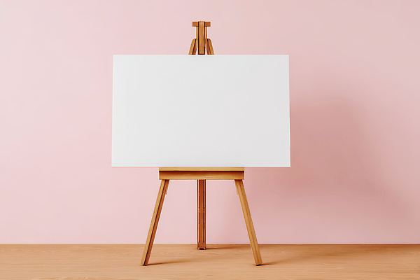 JPG 나무 편집이미지 디자인 벽 분홍색 조명 실내 미술 공간 이젤 준비 그림 캔버스 창작 목업 편집실사 AI포토 AI콘텐츠 식물 컬러 문화예술 내부 미술도구 CG 파일형식