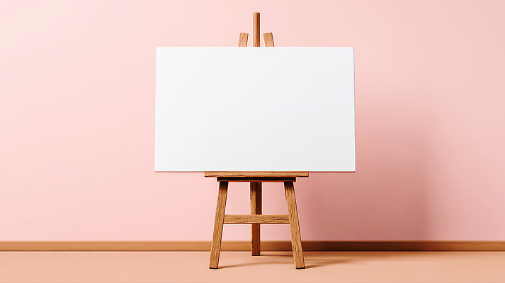 JPG 나무 편집이미지 디자인 예술 분홍색 백그라운드 전시 공간 작업 이젤 그림 화실 캔버스 장면 창작 목업 편집실사 AI포토 AI콘텐츠 식물 컬러 미술도구 CG 미술실 파일형식
